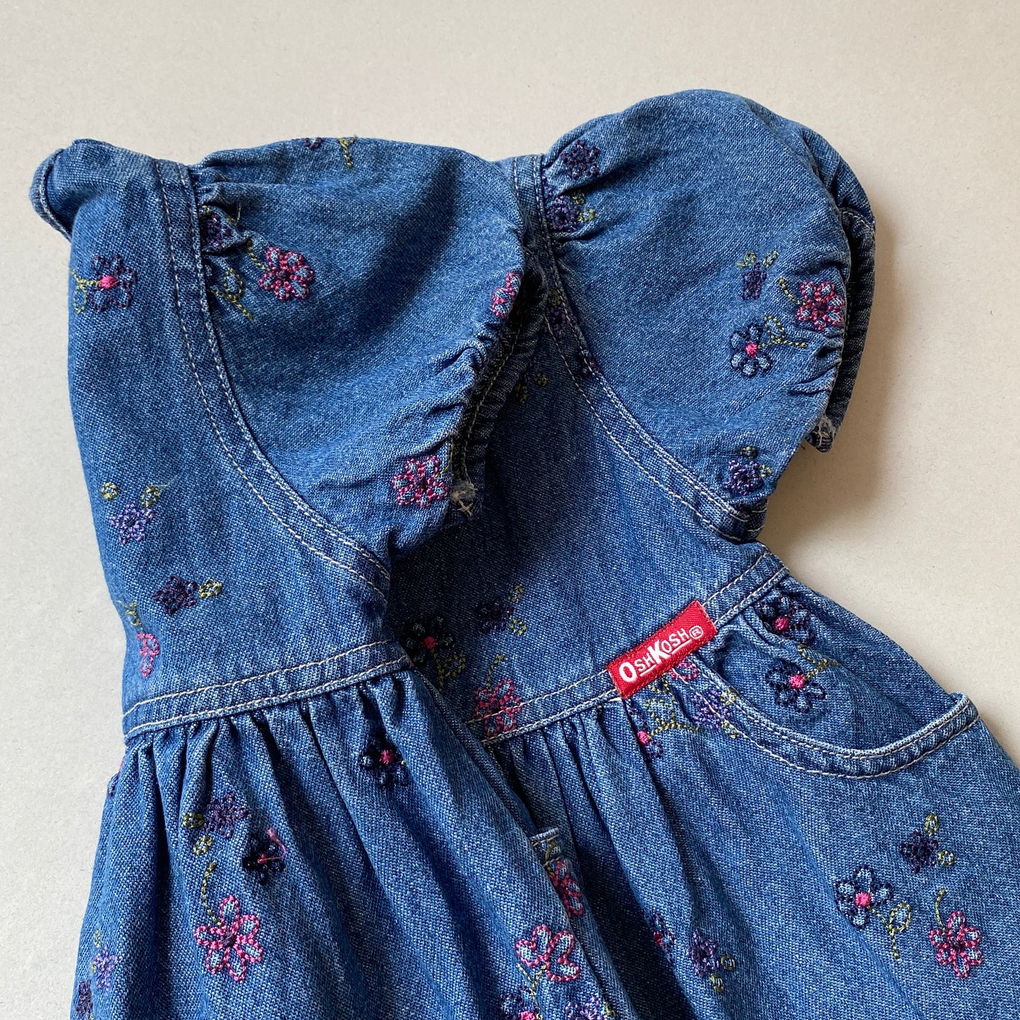 OshKosh Denim Floral Button-Back Dress (2Y)