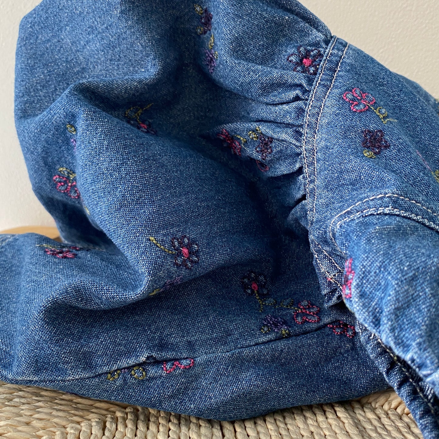 OshKosh Denim Floral Button-Back Dress (2Y)