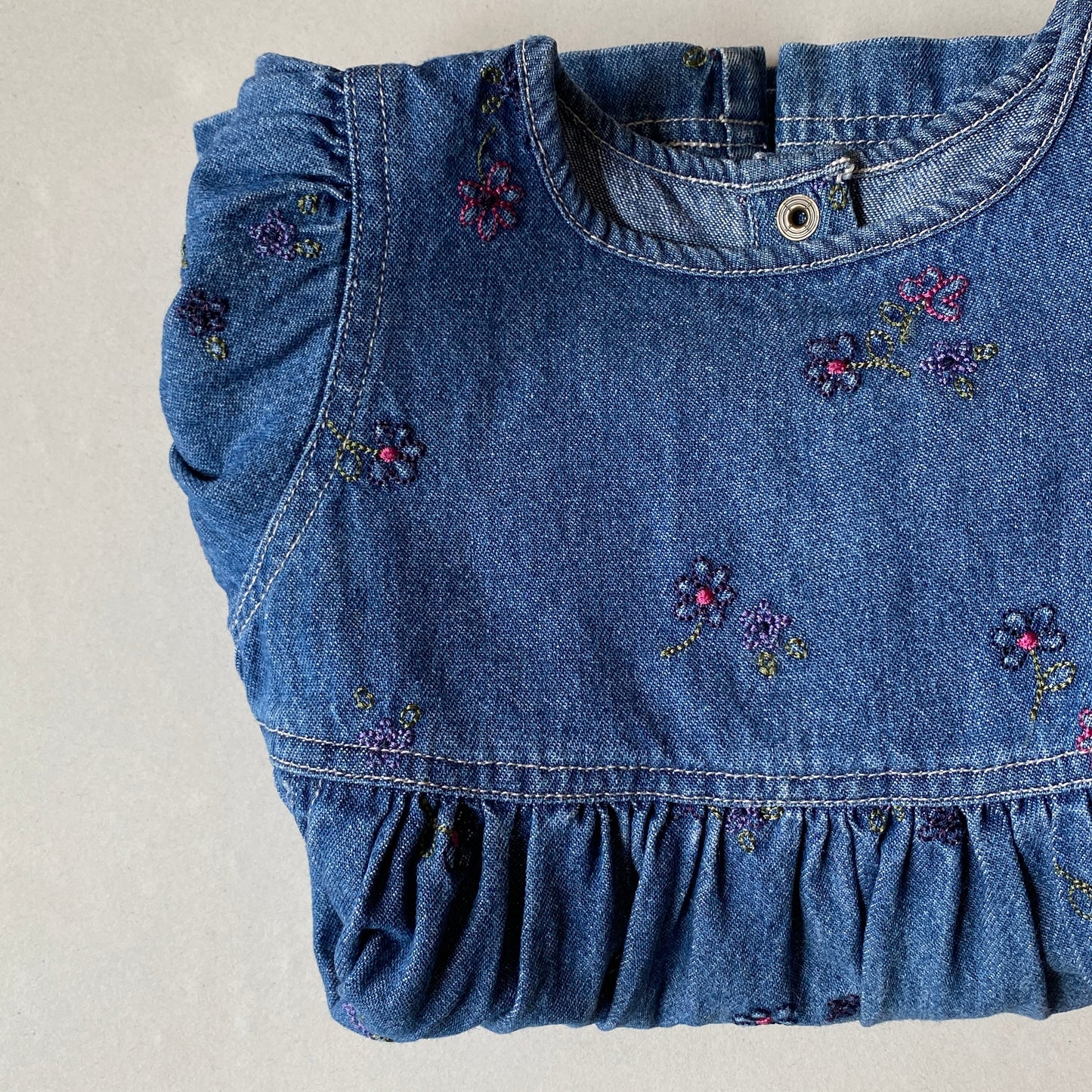 OshKosh Denim Floral Button-Back Dress (2Y)