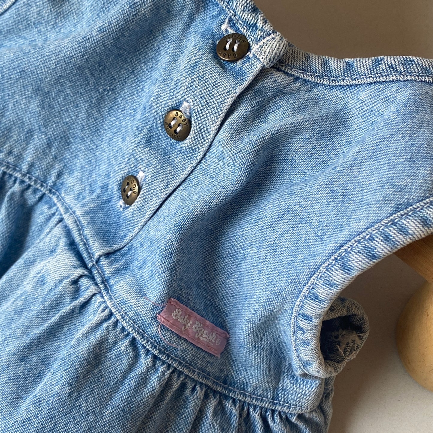 Vintage OshKosh Lightwash Denim Romper (6/9M)
