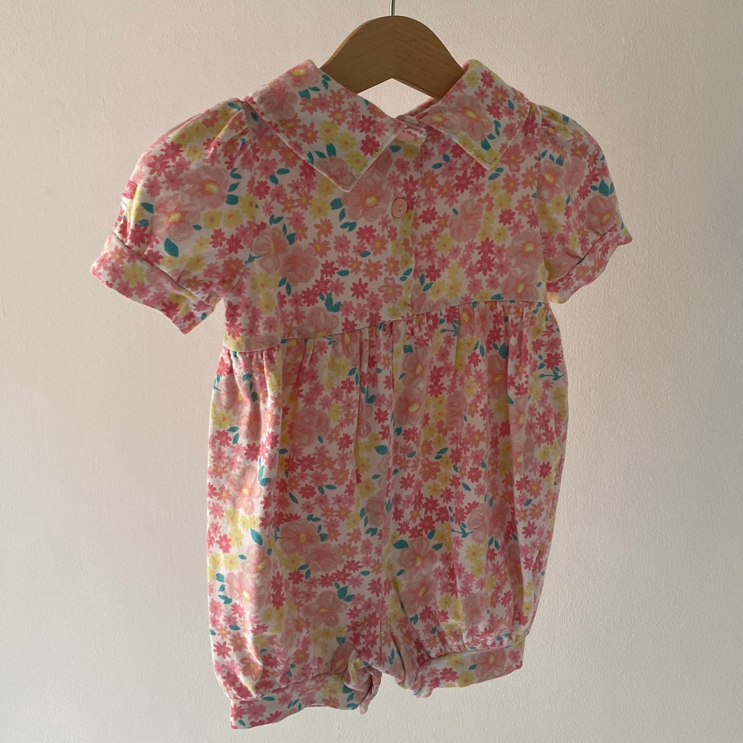 Vintage OshKosh Floral Collared Romper (3/6M)
