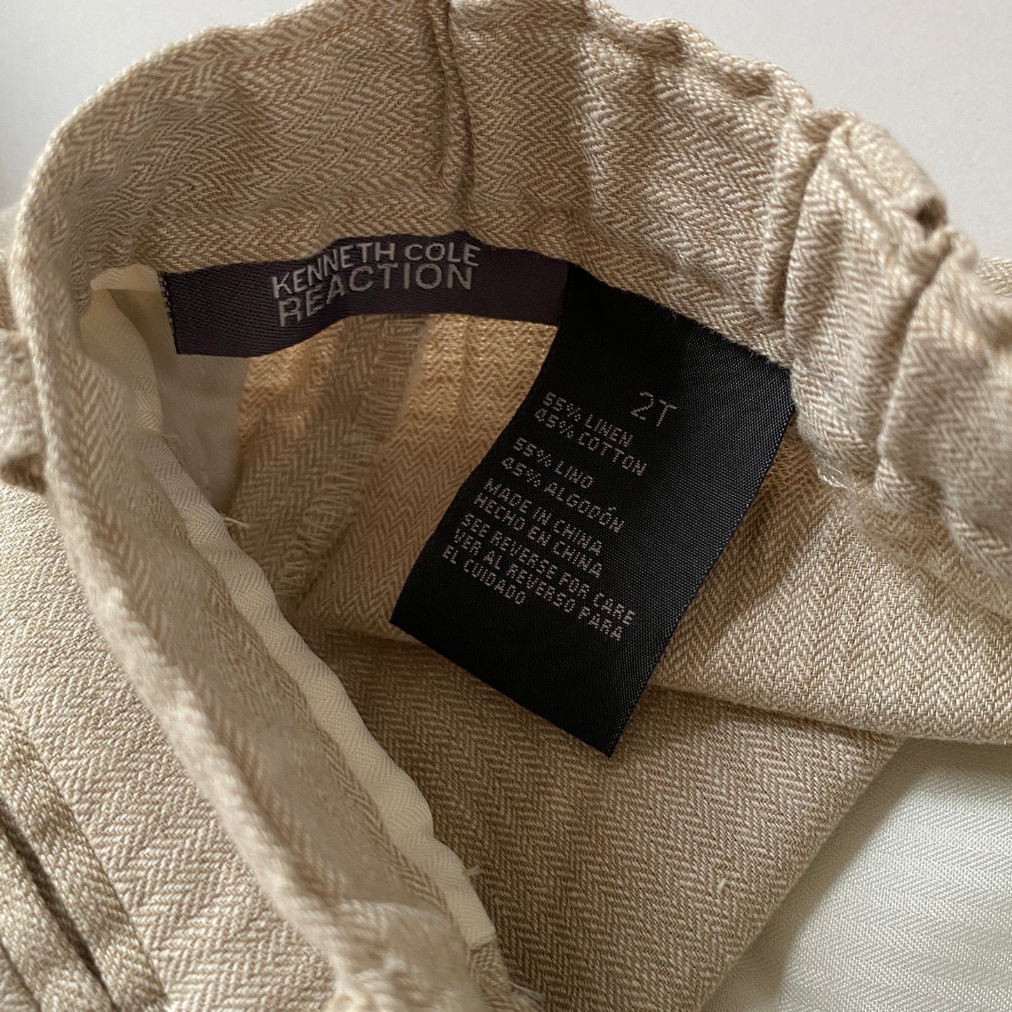 Linen-Blend Beige Trousers (2T)