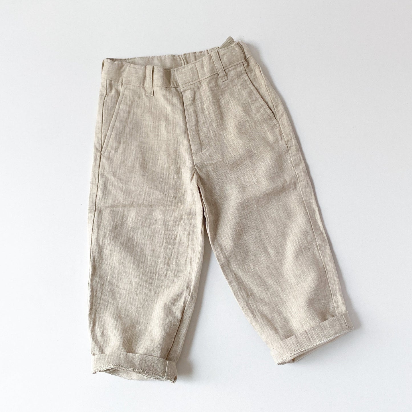 Linen-Blend Beige Trousers (2T)
