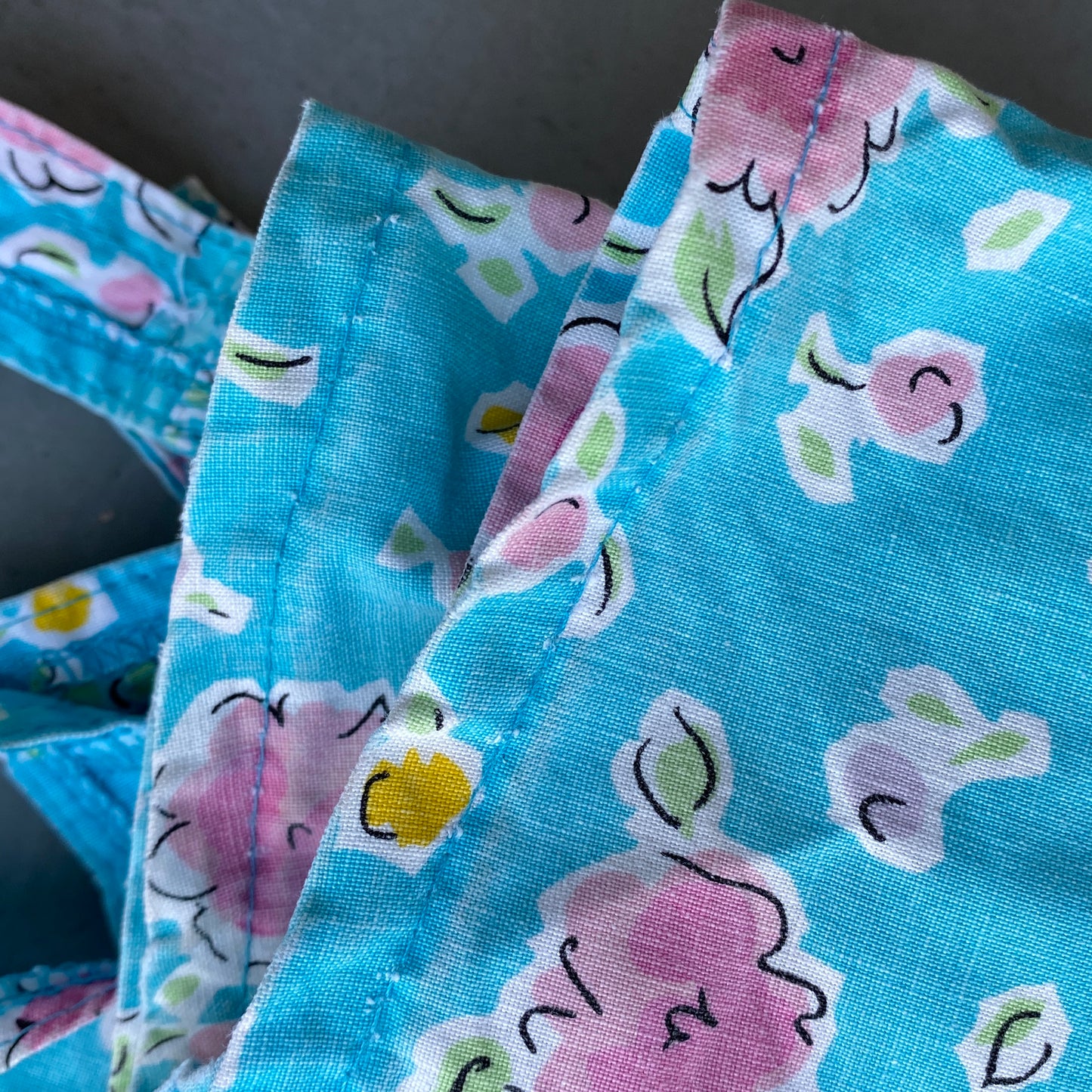 Vintage OshKosh Sky Blue Floral Shortalls (3T)