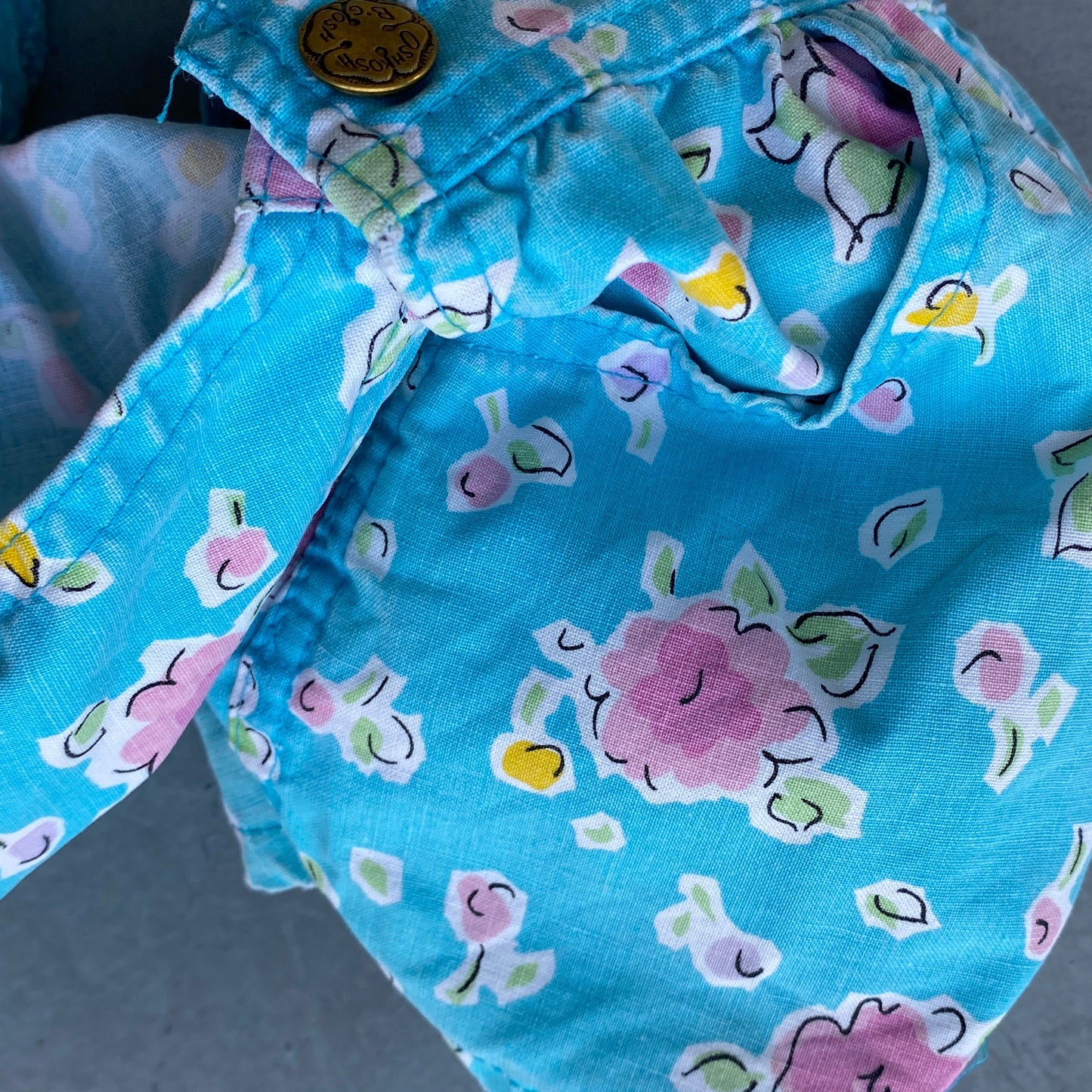 Vintage OshKosh Sky Blue Floral Shortalls (3T)