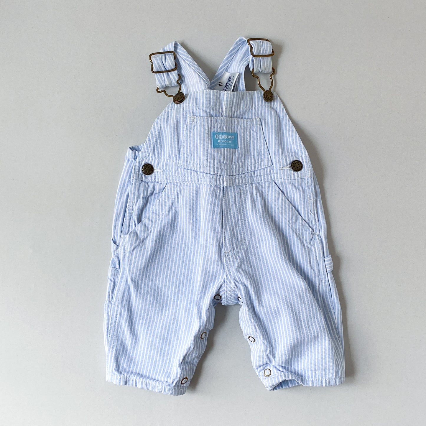 OshKosh Light Blue Denim Striped Overalls (3M)