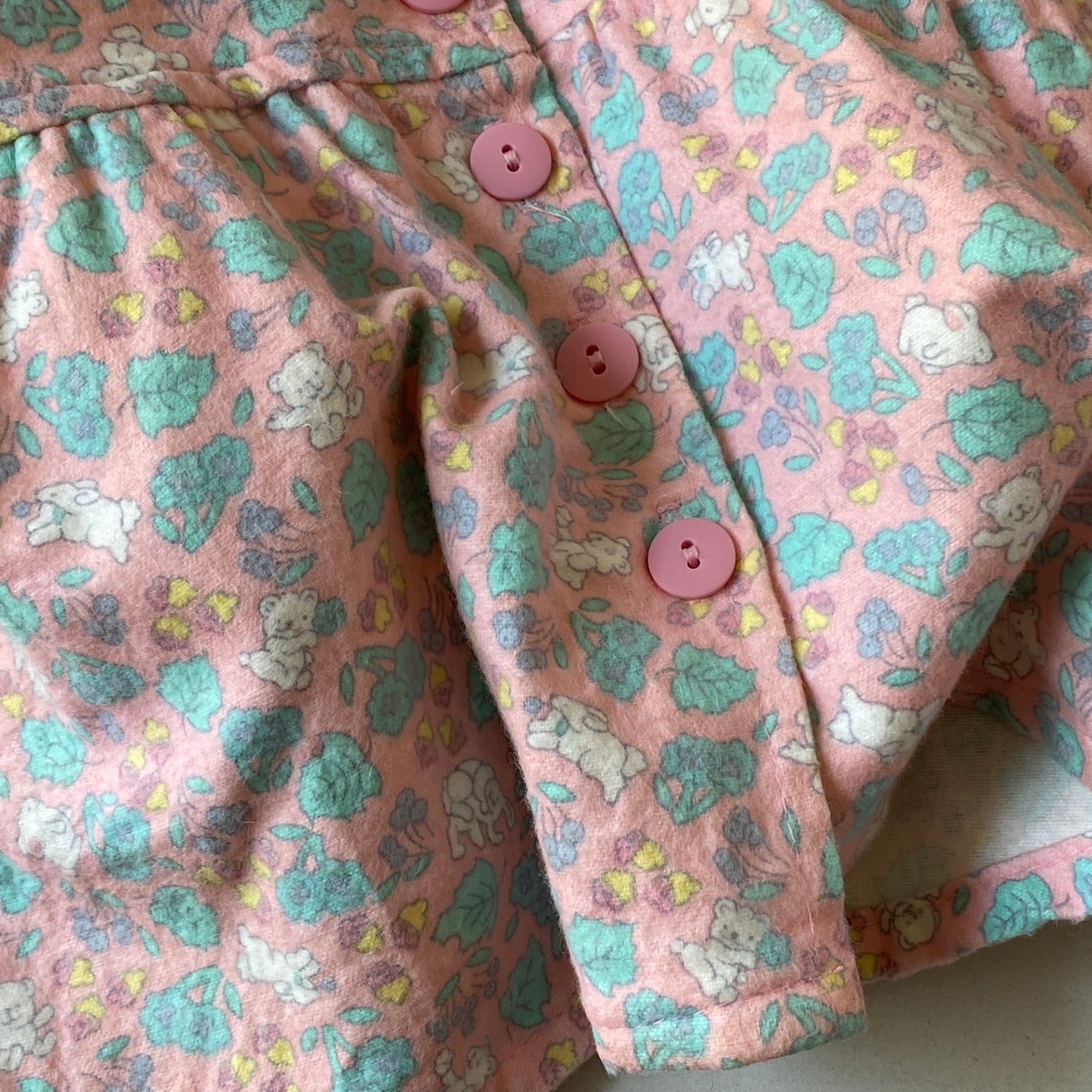 Vintage OshKosh Bunnies Bears Pink Pinafore Dress (12M)
