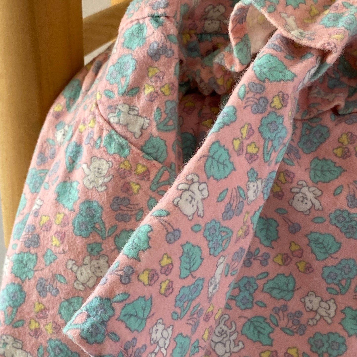 Vintage OshKosh Bunnies Bears Pink Pinafore Dress (12M)