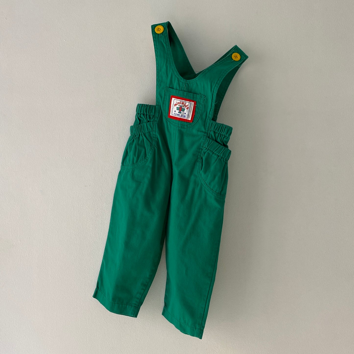 Vintage Green Plane Patch Overalls (6M)