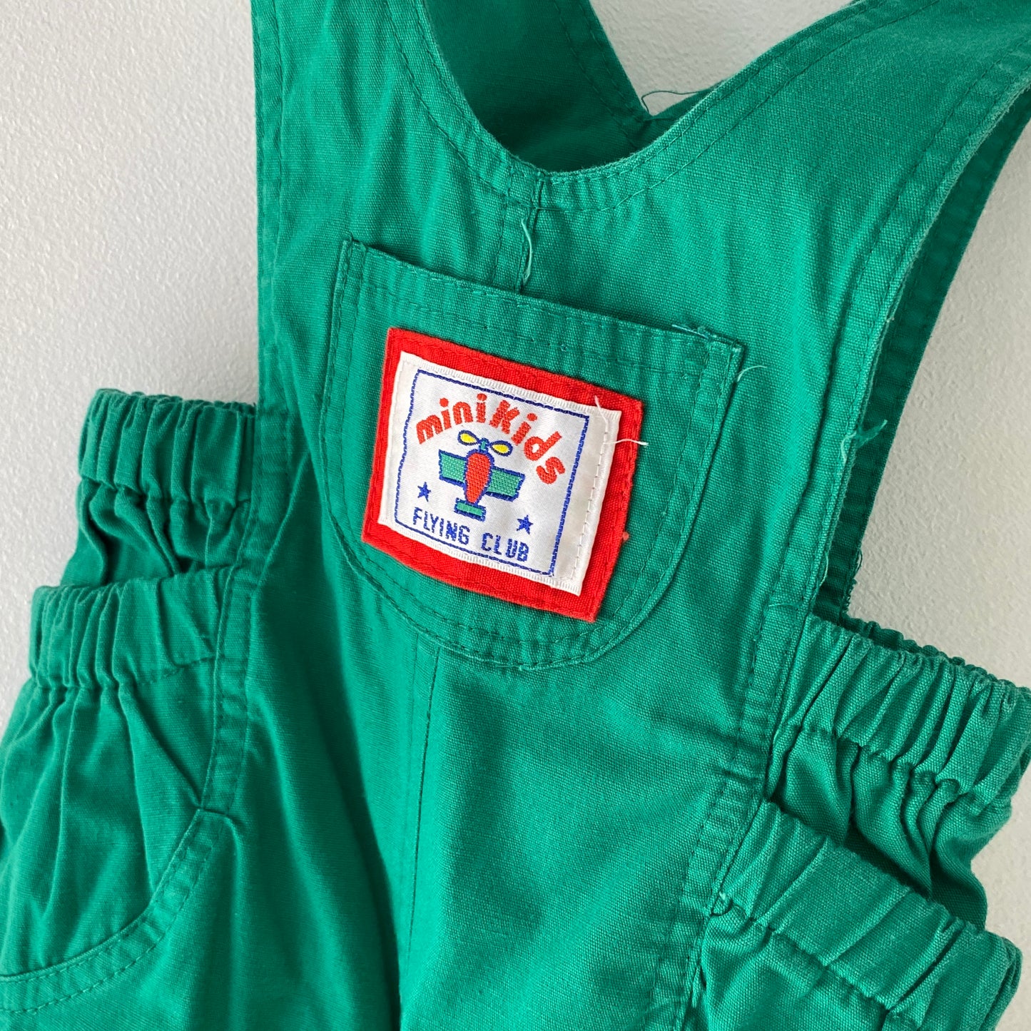 Vintage Green Plane Patch Overalls (6M)