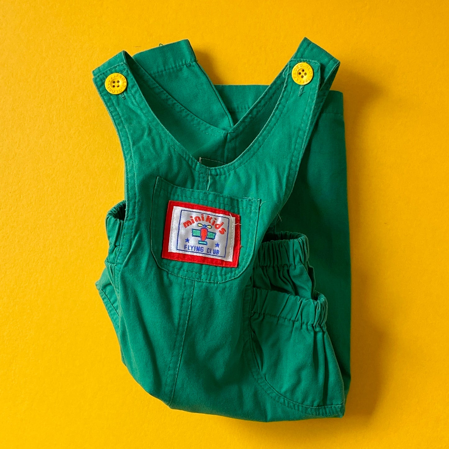 Vintage Green Plane Patch Overalls (6M)