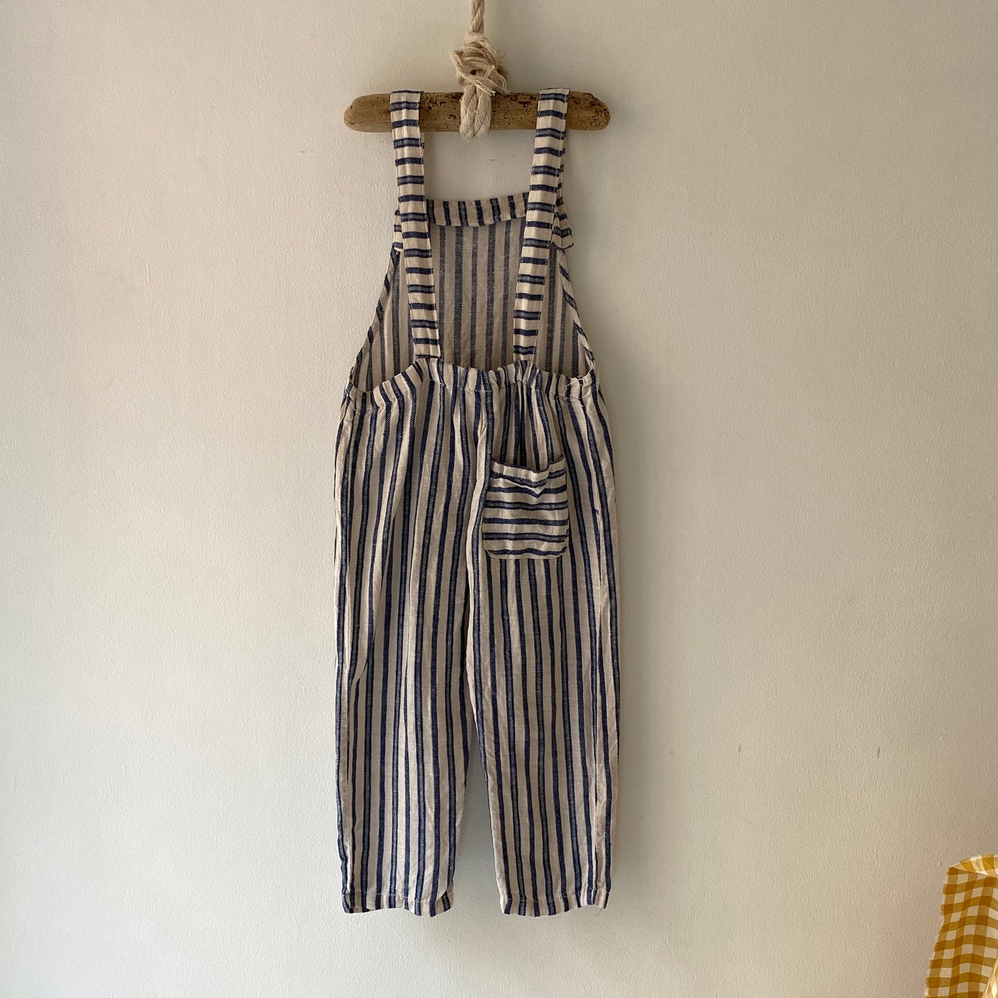 Blue Linen Striped Overalls (18/24M)