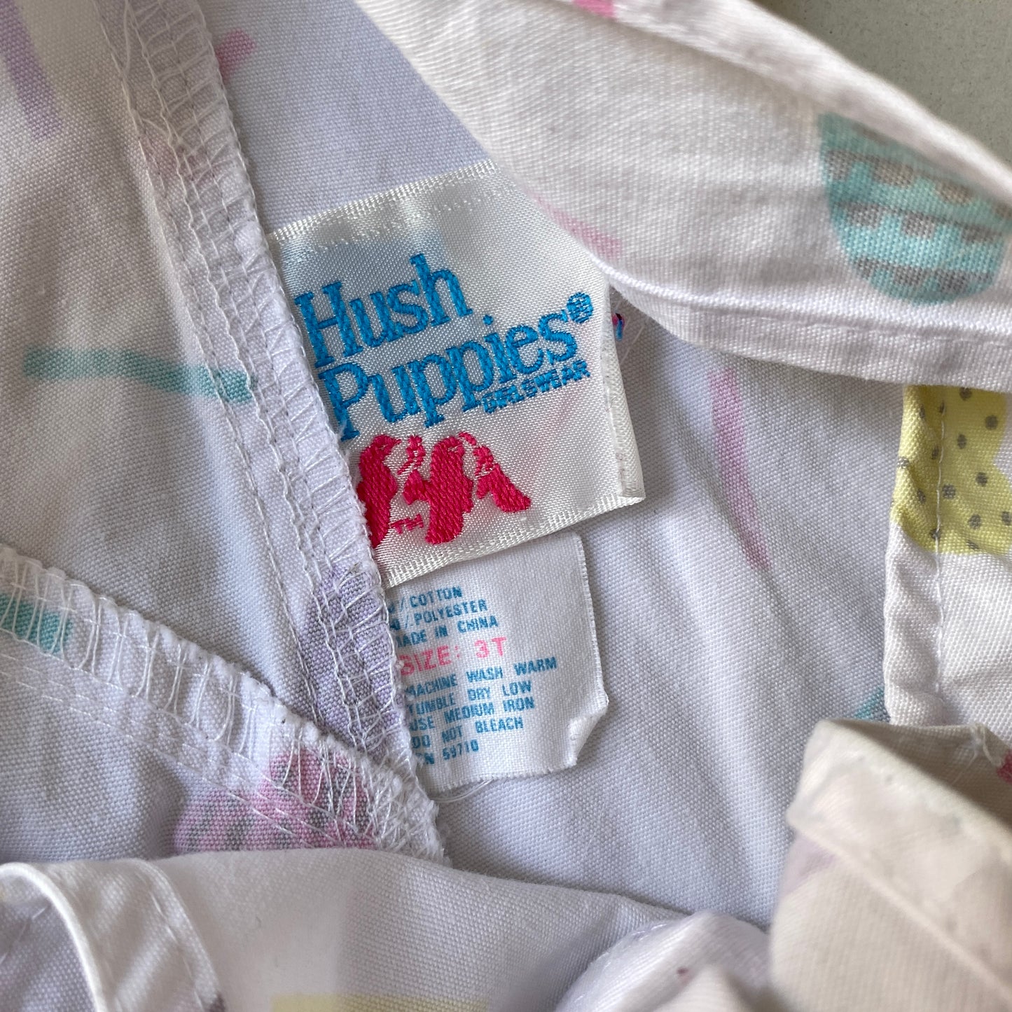 Vintage Pastel Hearts Cuffed Shortalls (3T)