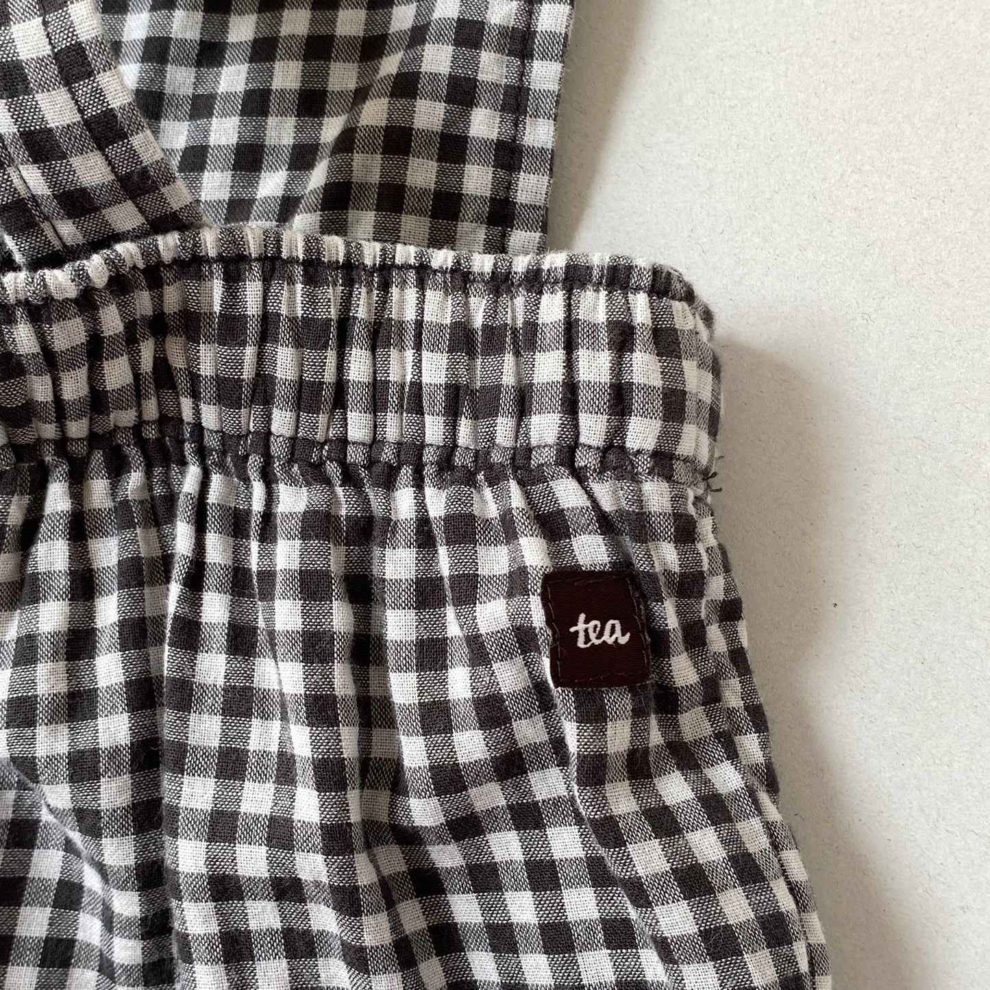 Gingham Wide Leg Cotton Romper (2T)