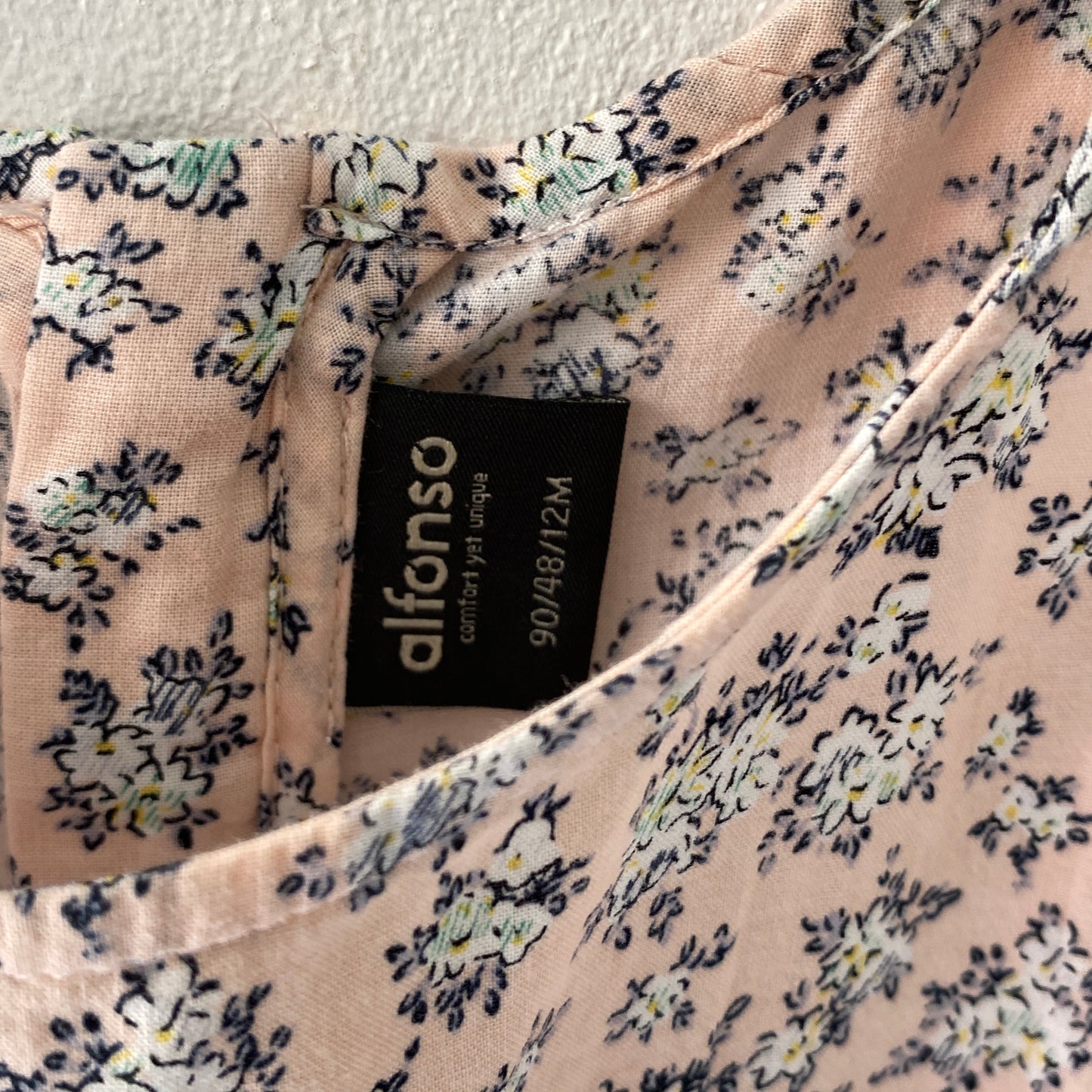 Powder Pink Floral Cotton Dress (12M)