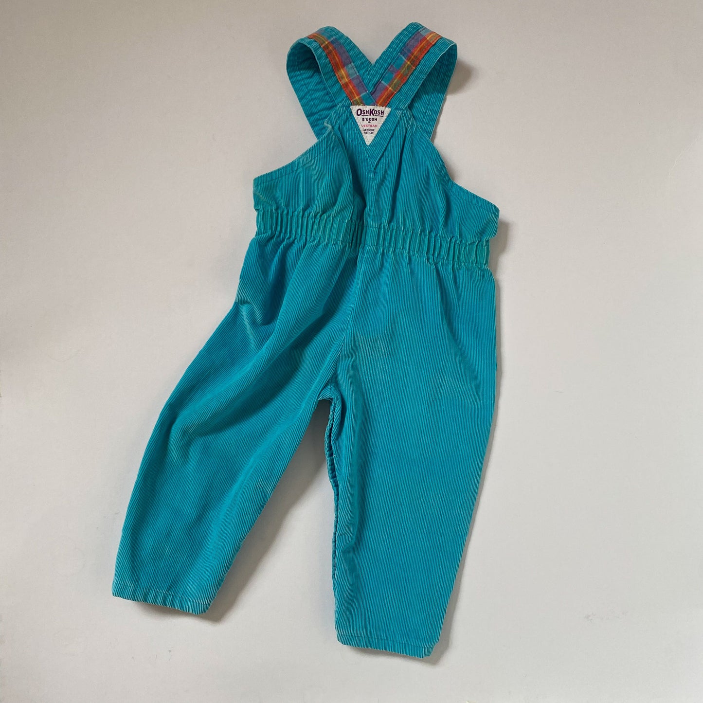 Vintage OshKosh Turquoise Cord Overalls (12M)