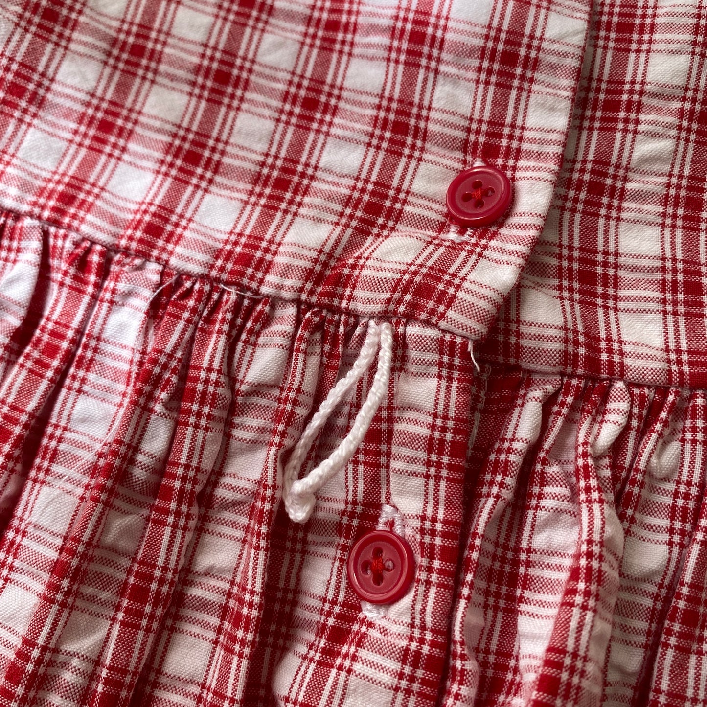 Vintage Red Smocked Tie-Back Dress (6M)