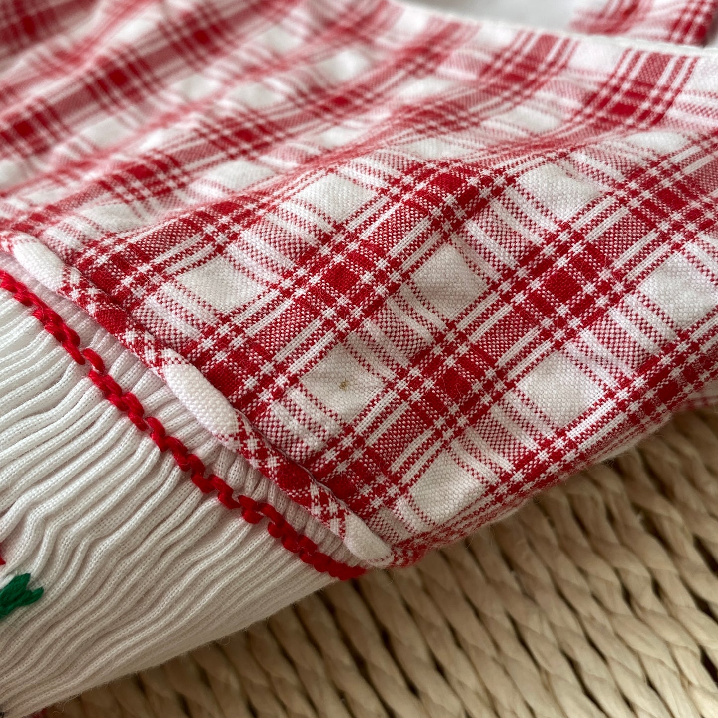 Vintage Red Smocked Tie-Back Dress (6M)