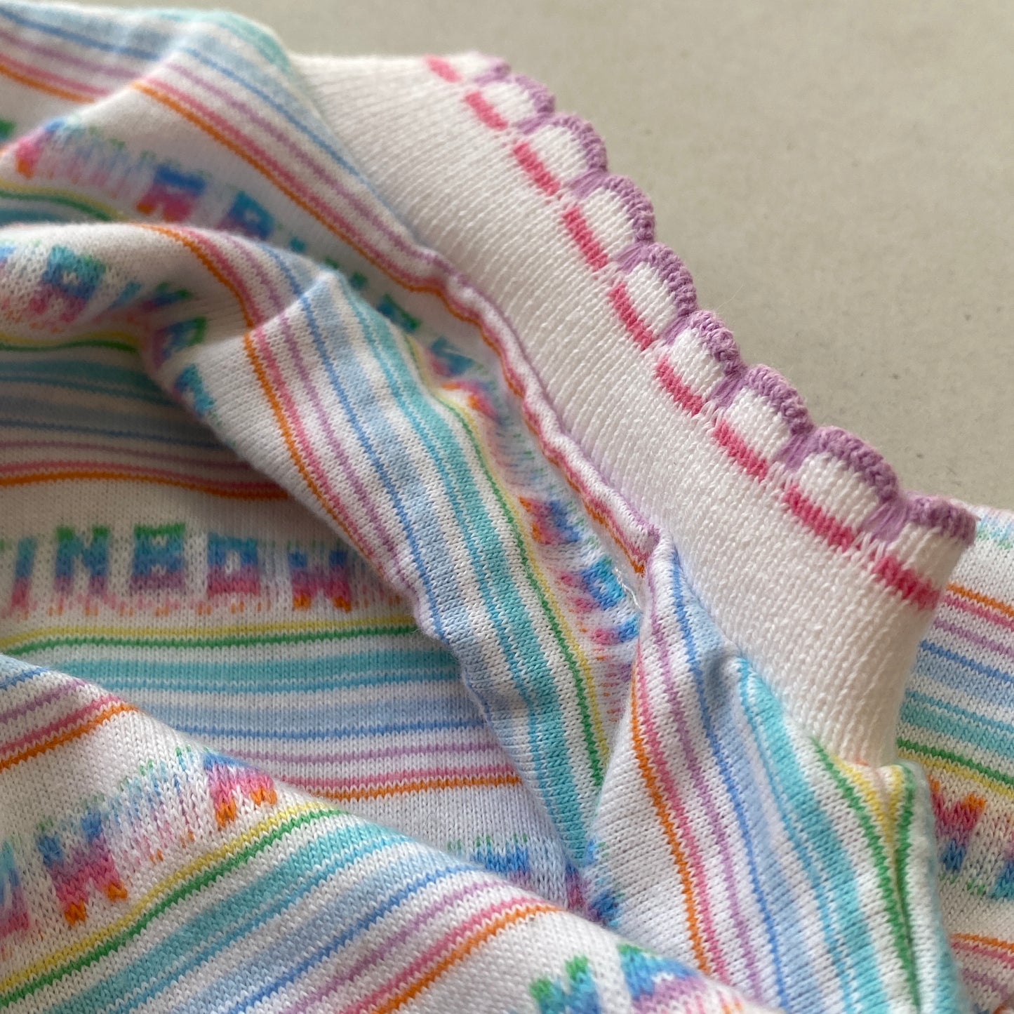 Vintage Rainbow Pastel Stripe Shirt (3-6M)