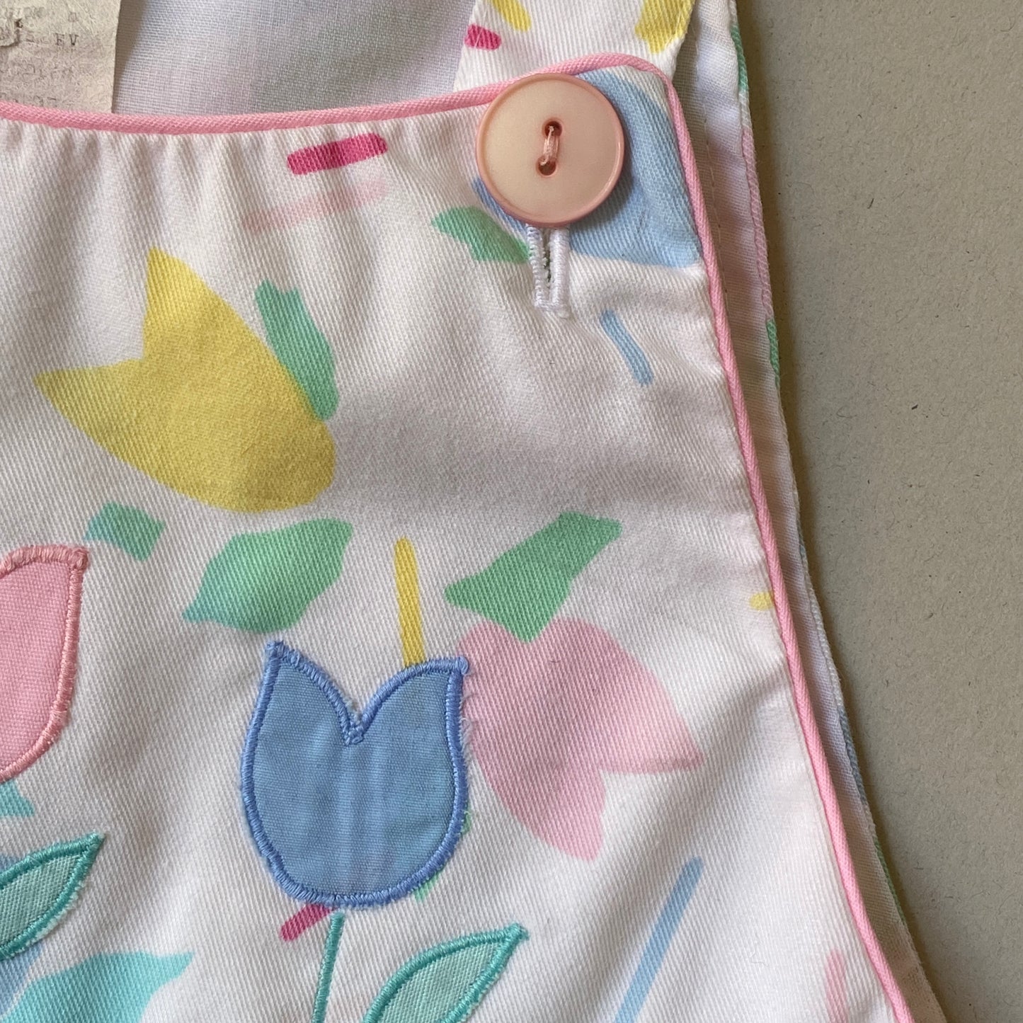 Vintage Pastel Tulips Shortalls (24M)