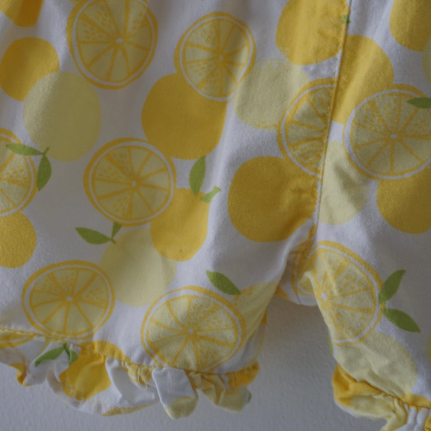 Retro Lemon Frill Shortalls (6/9M)