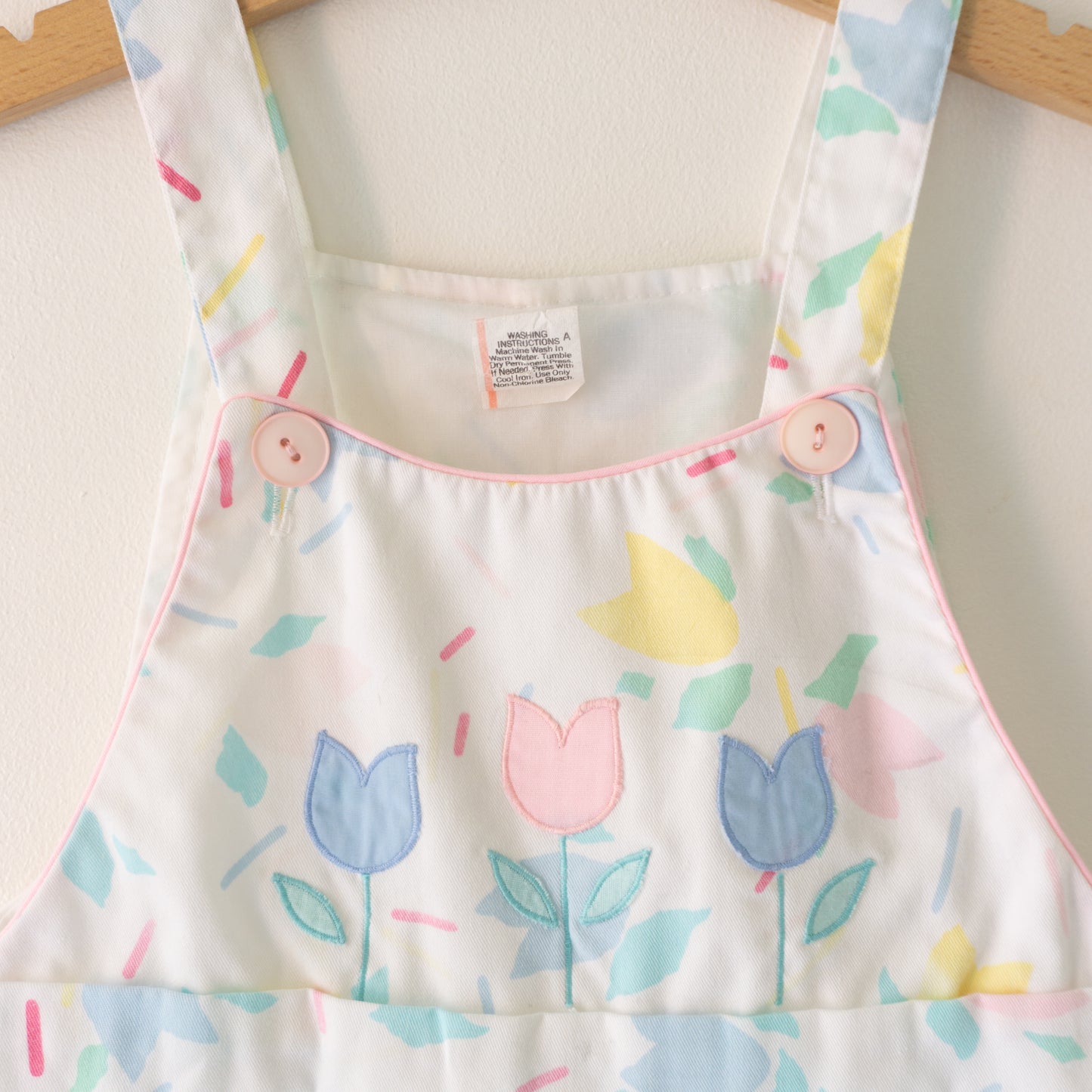 Vintage Pastel Tulips Shortalls (24M)