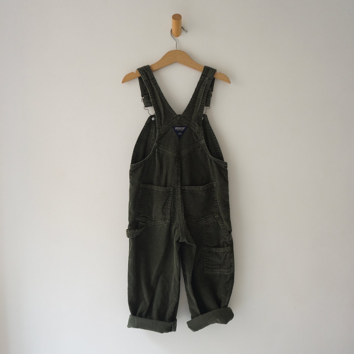 Retro OshKosh Moss Green Cord Overalls (4T)