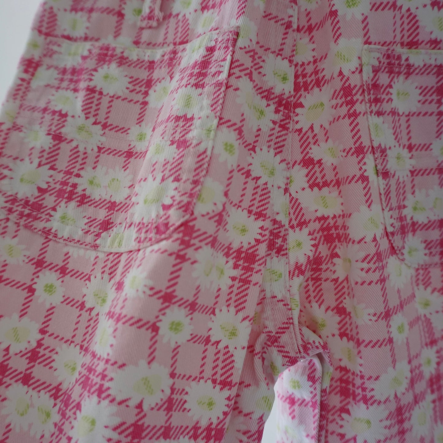 Vintage Pink Floral Plaid Overalls (18M)