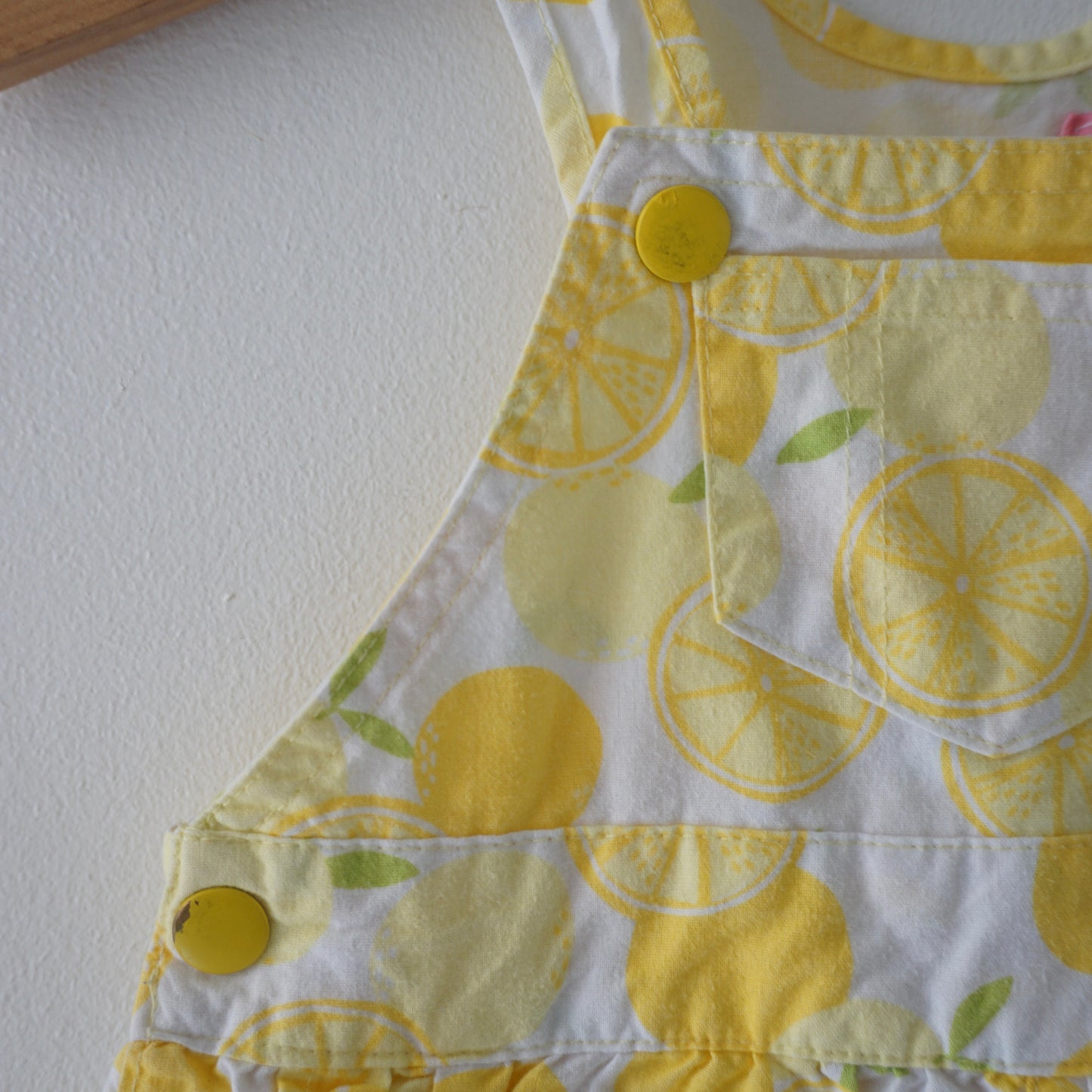 Retro Lemon Frill Shortalls (6/9M)