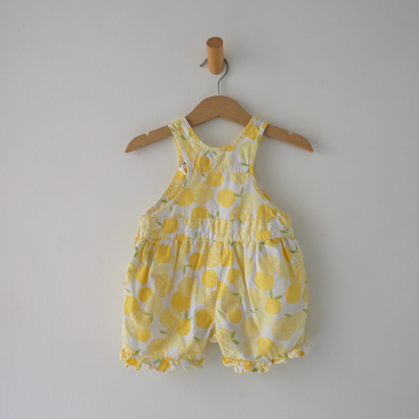 Retro Lemon Frill Shortalls (6/9M)