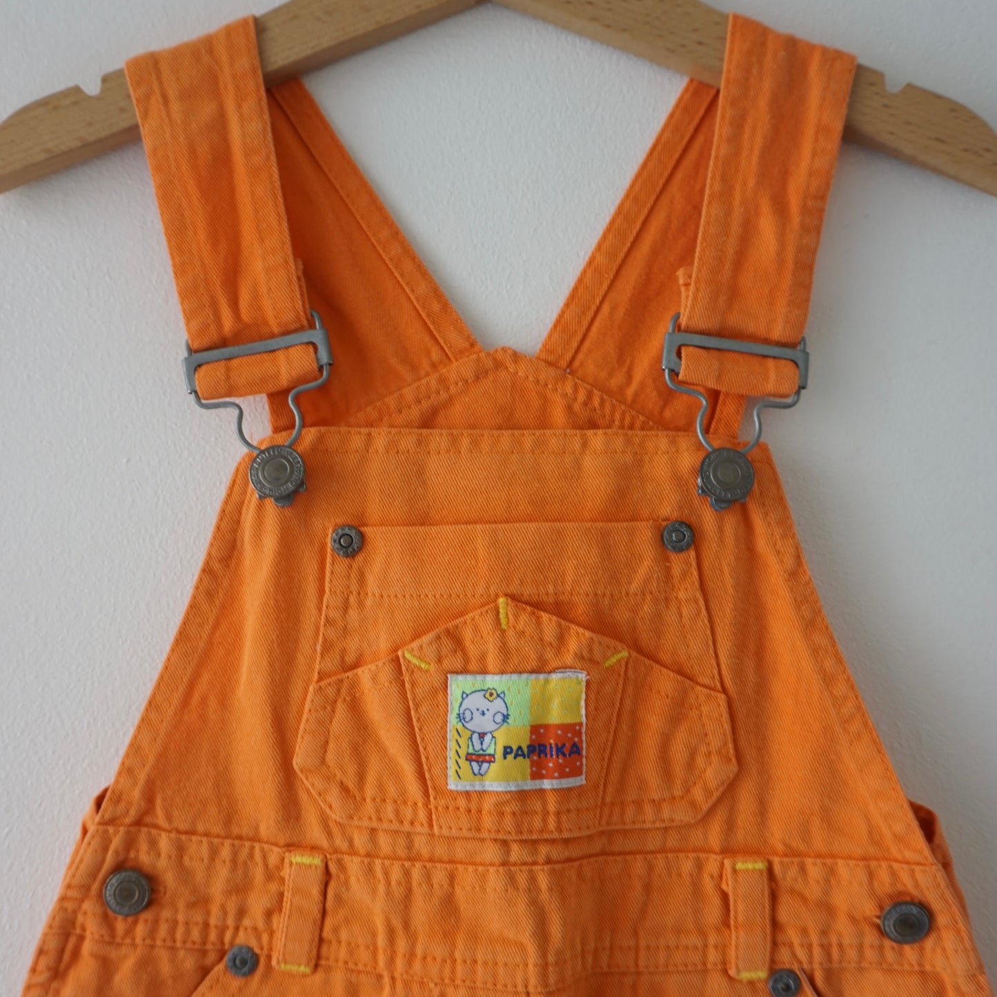 Vintage Orange Denim Shortalls (2T)