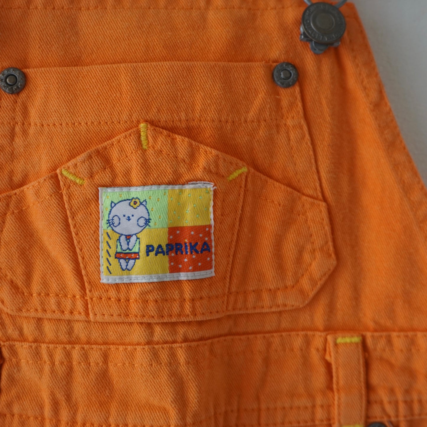 Vintage Orange Denim Shortalls (2T)