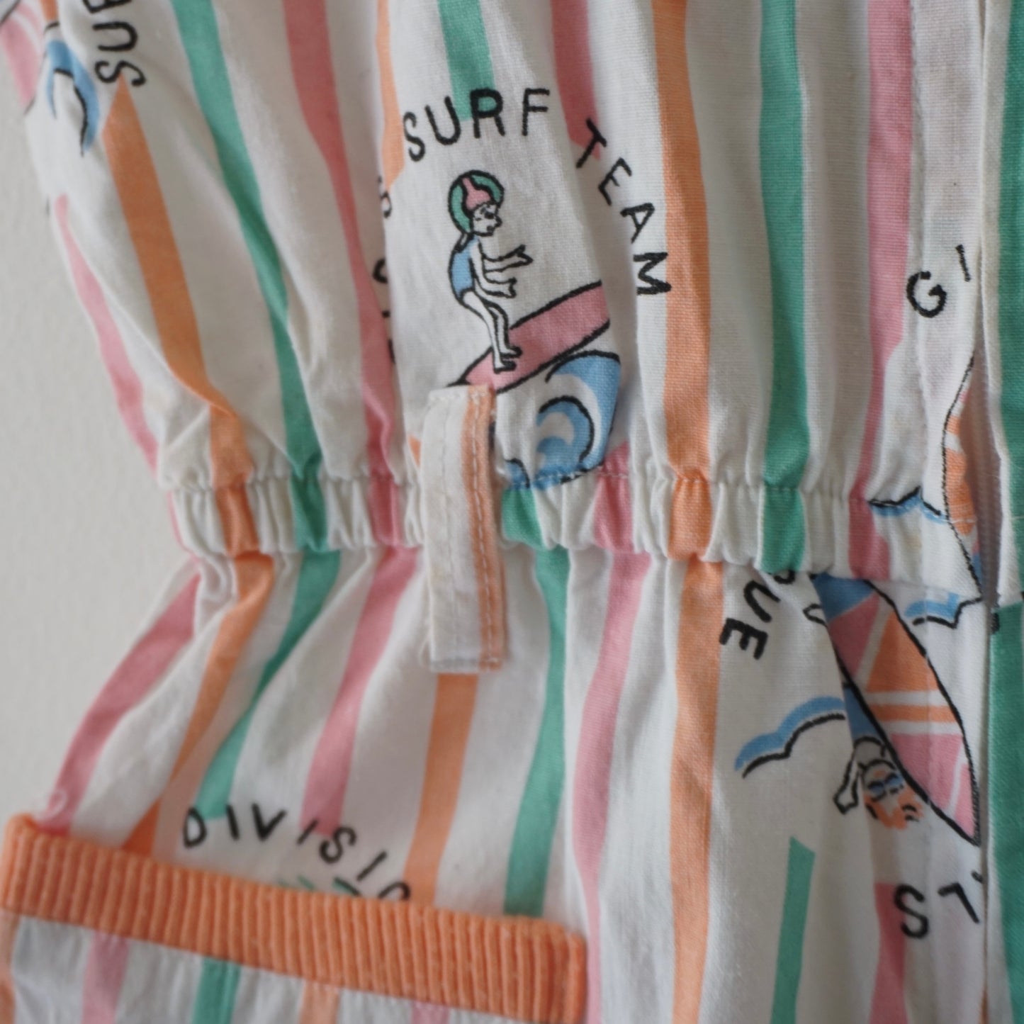 Vintage Surf Pastel Stripe Zip-Up Romper (7-8Y)