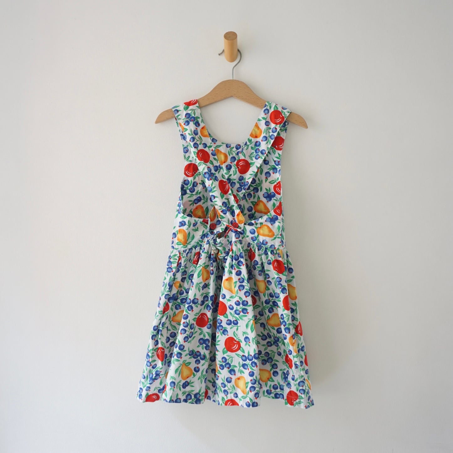 Osh-Inspired Vintage Fruits Cross-Back Dress (6Y)