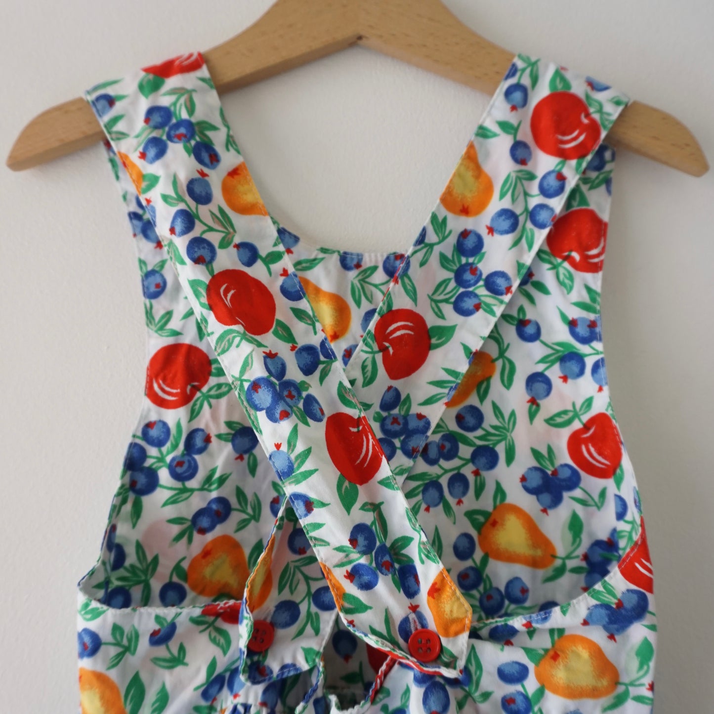 Osh-Inspired Vintage Fruits Cross-Back Dress (6Y)