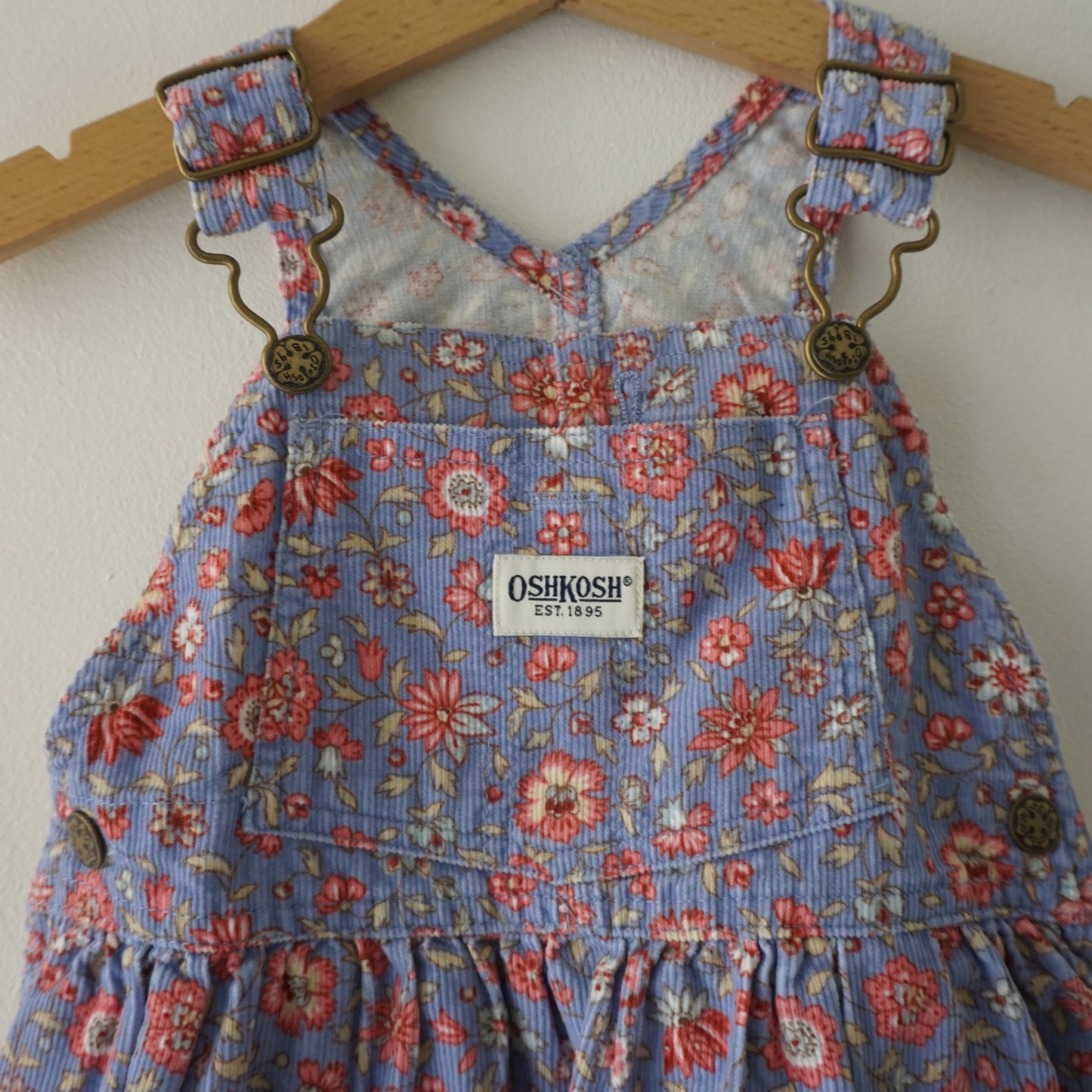 Retro OshKosh Periwinkle Floral Cord Skirtall (18-24M)