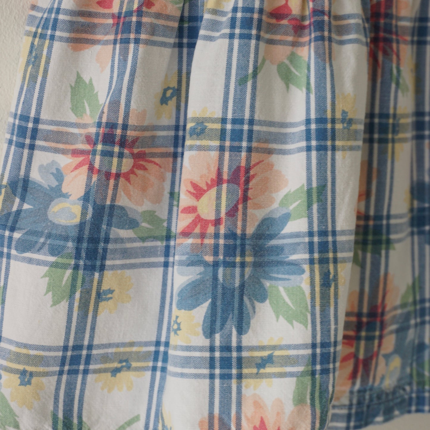 Vintage Pastel Floral Plaid Dress (2T)