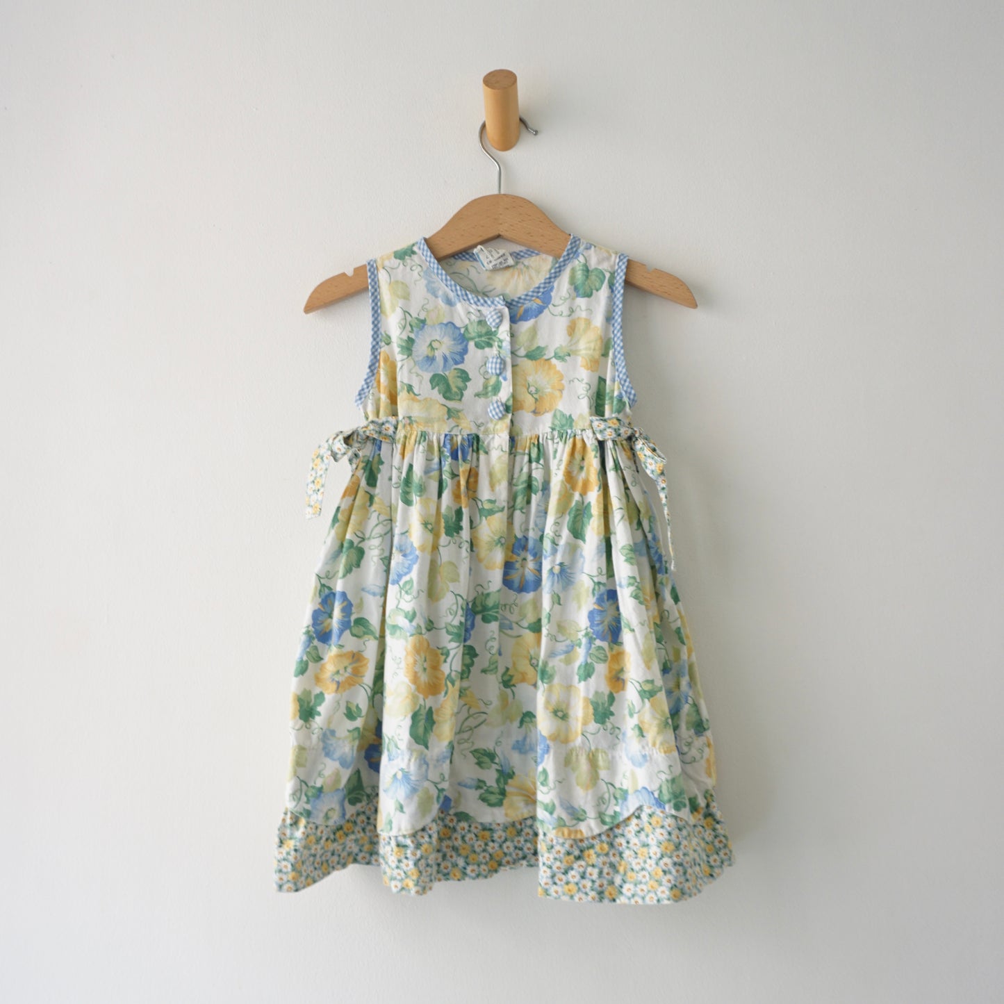 Vintage Floral Check Tie-Side Dress (3T)