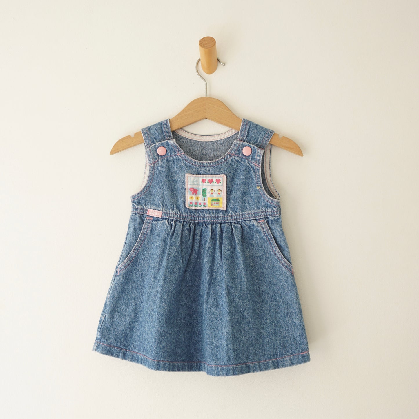 Vintage Lee Girls Medium Wash Denim Dress (12M)