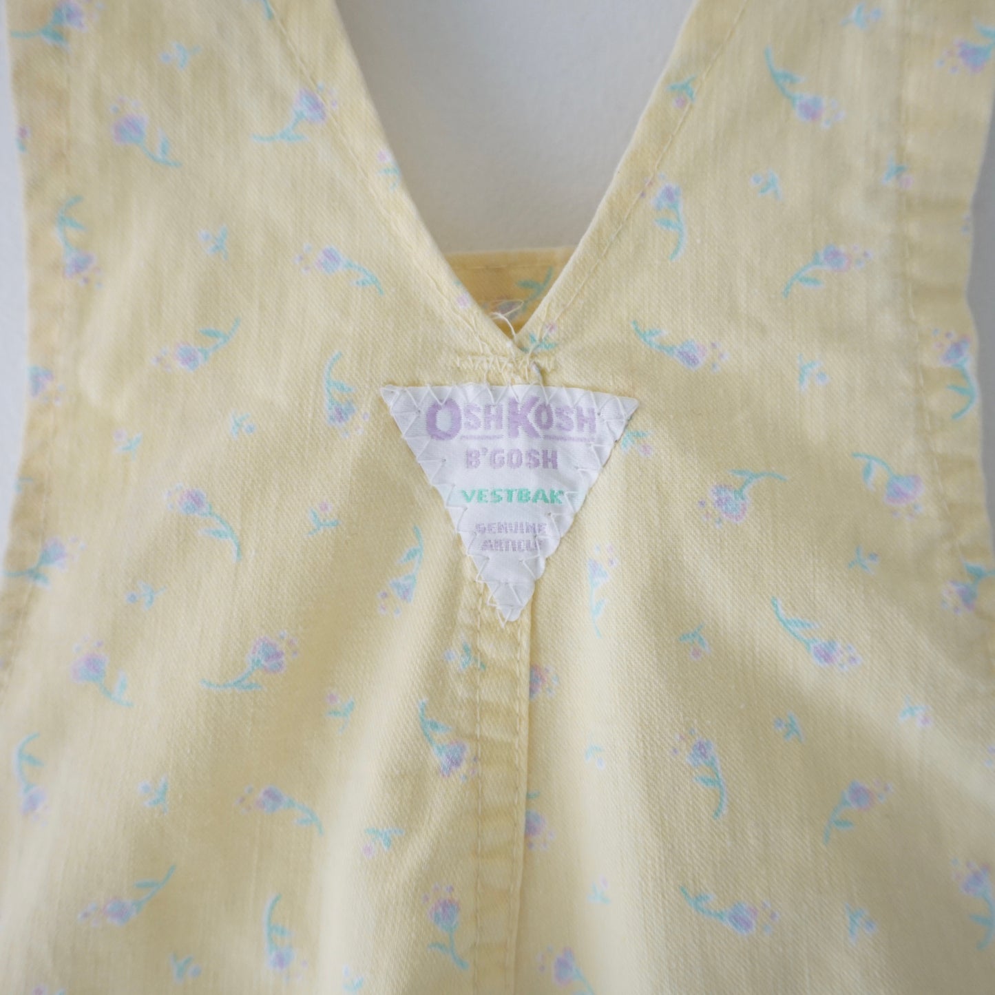 Vintage OshKosh Yellow Ditsy Floral Cuffed Shortalls (4T)