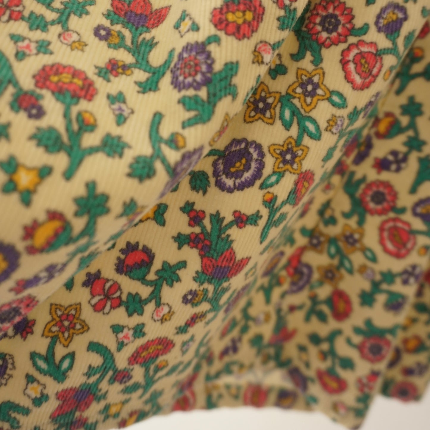 Vintage OshKosh Yellow Boho Floral Cord Skirtall (4T)