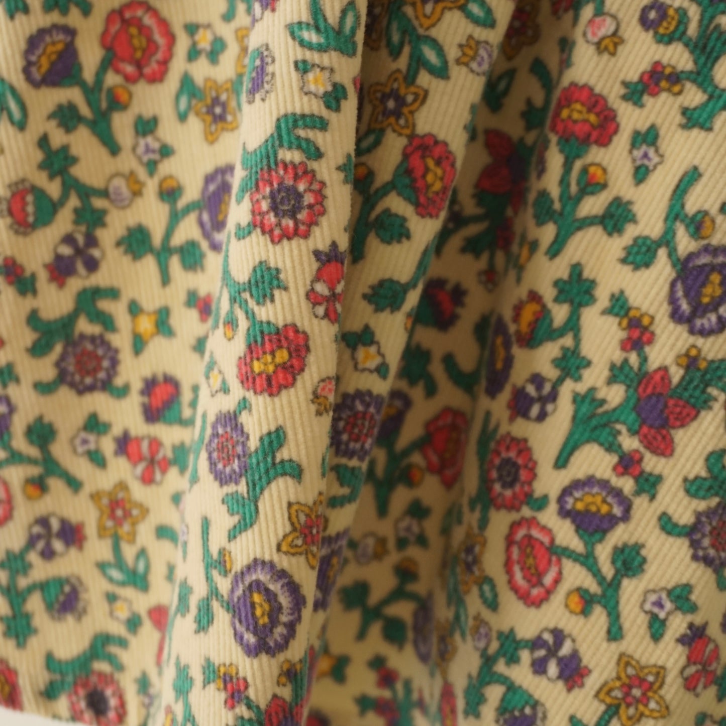 Vintage OshKosh Yellow Boho Floral Cord Skirtall (4T)