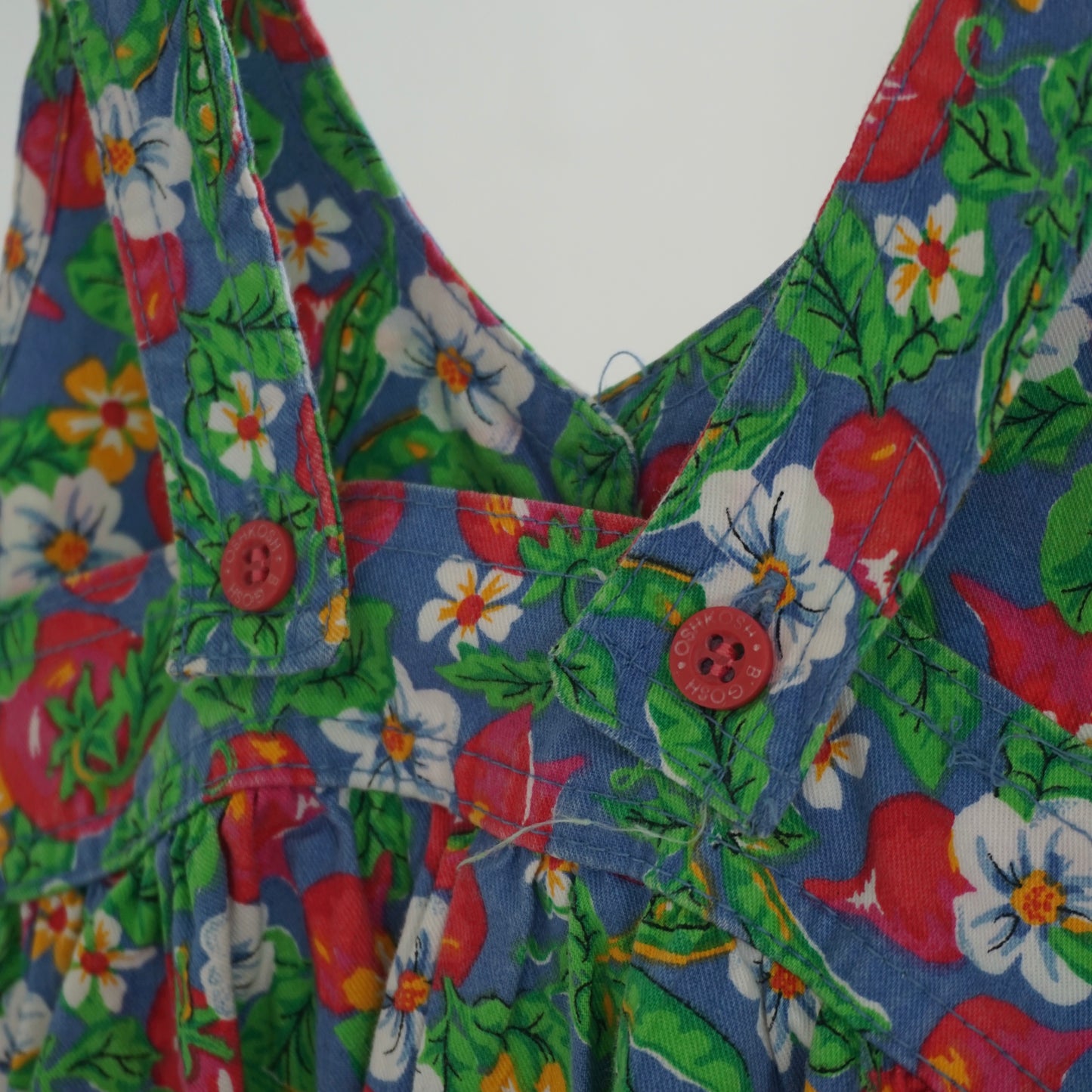 Vintage OshKosh Garden Button Up Romper (3T)