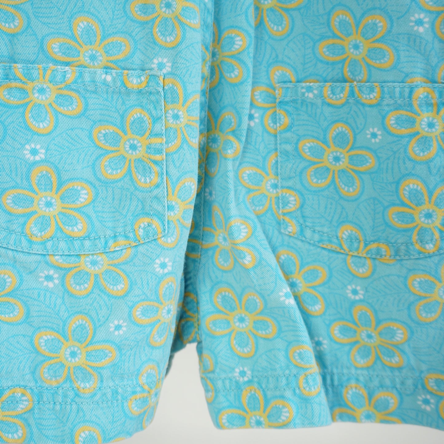 Y2K Turquoise Yellow Floral Shortalls (18M)