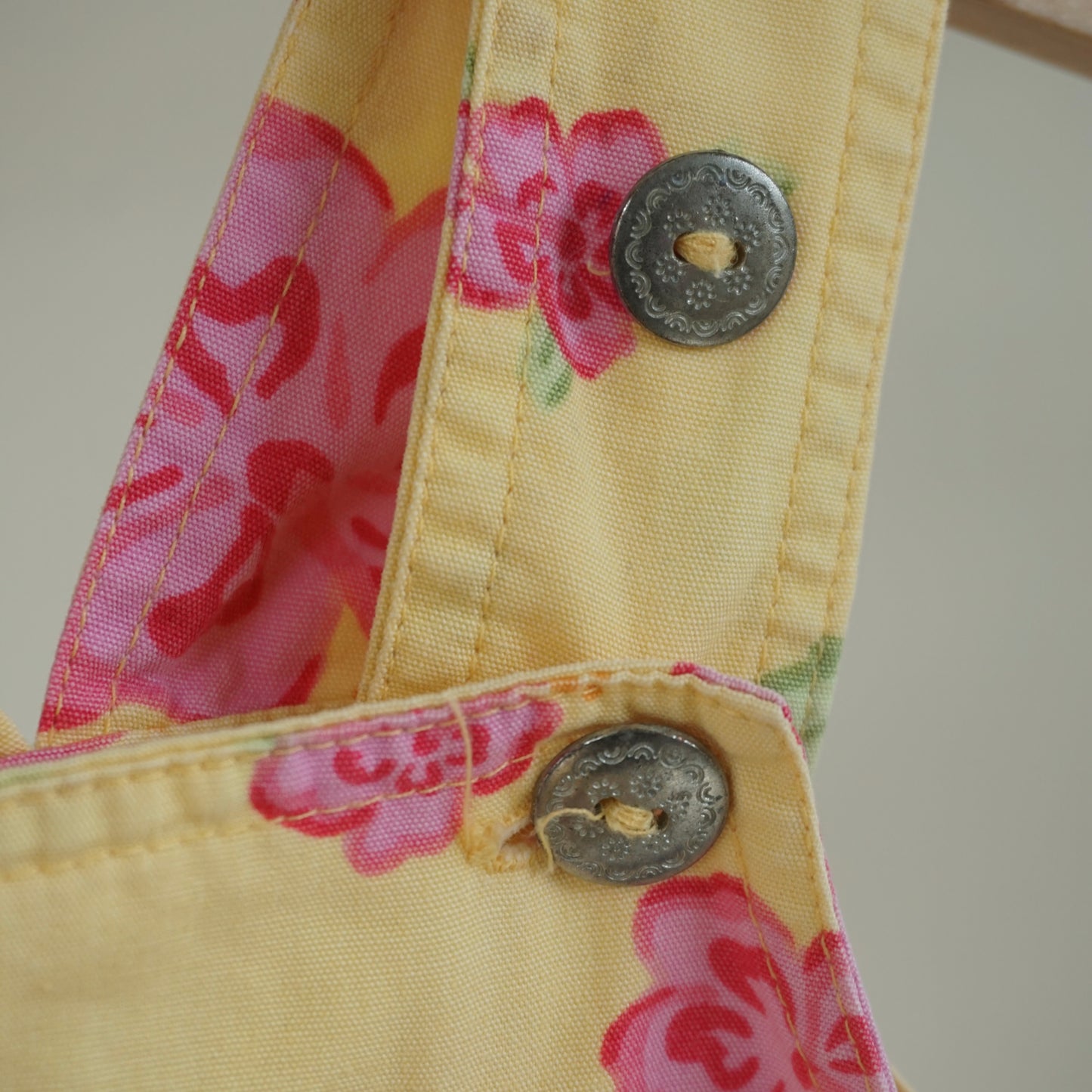 Aus-Designed Vintage Yellow Pink Hibiscus Shortalls (9/12M)