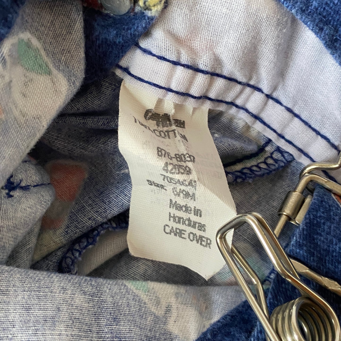 Vintage OshKosh Blue Flannel Bear Overalls (6/9M)