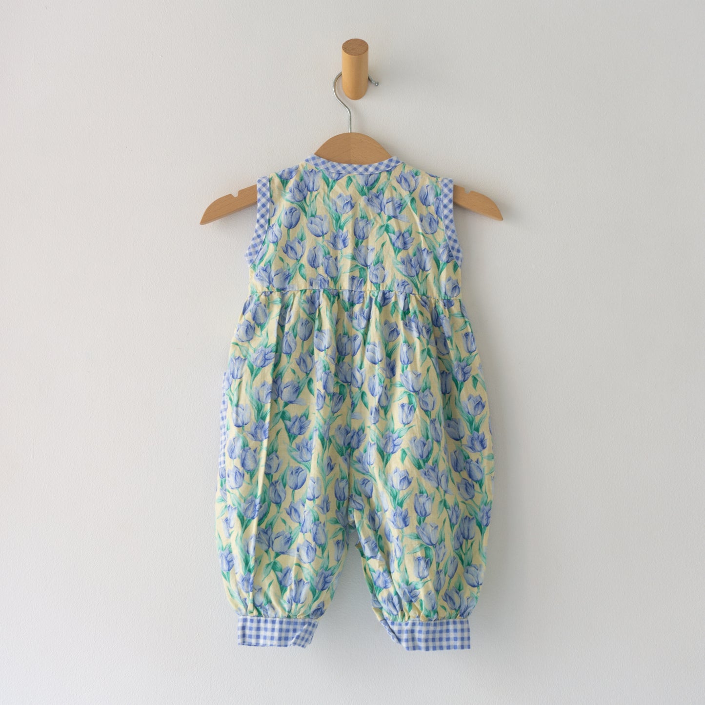 Vintage Tulip Gingham Romper (6M)