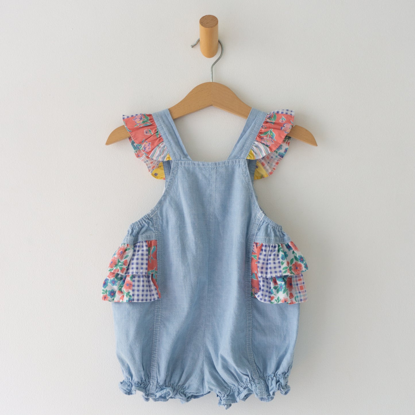 Vintage Floral Patch Bubble Romper (6-12M)