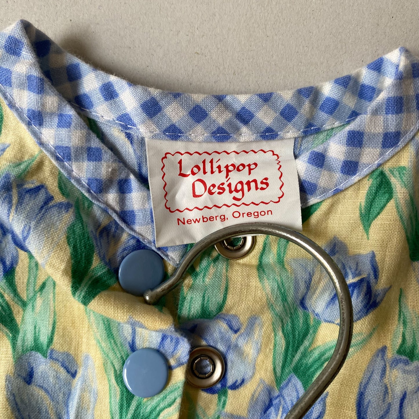 Vintage Tulip Gingham Romper (6M)