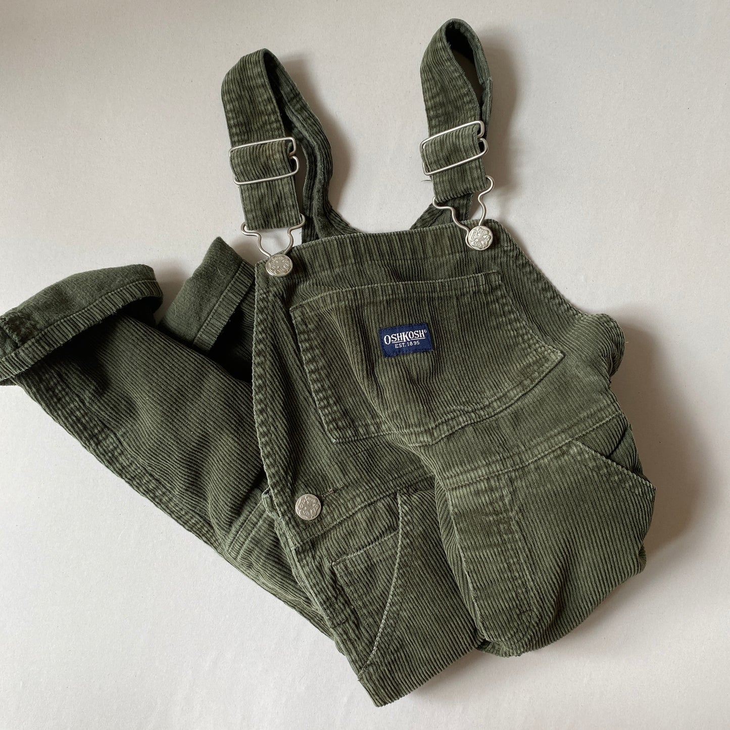 Retro OshKosh Moss Green Cord Overalls (4T)